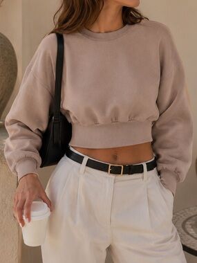 Taupe Fleece-Lined Sweater